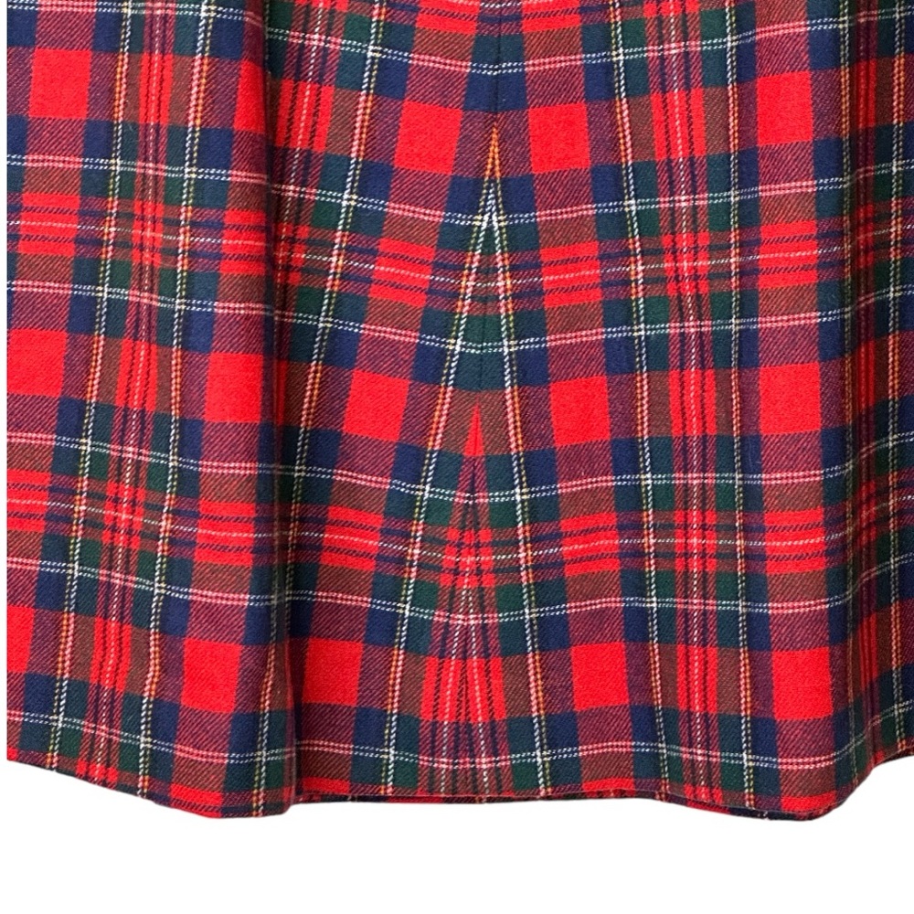 Pendleton Vintage Red Royal Stewart Tartan MIDI ALine Christmas Plaid Wool Skirt - Picture 4 of 12